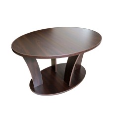 Masuta cafea Ovala cu role, wenge, 94 x 54 x 64 cm